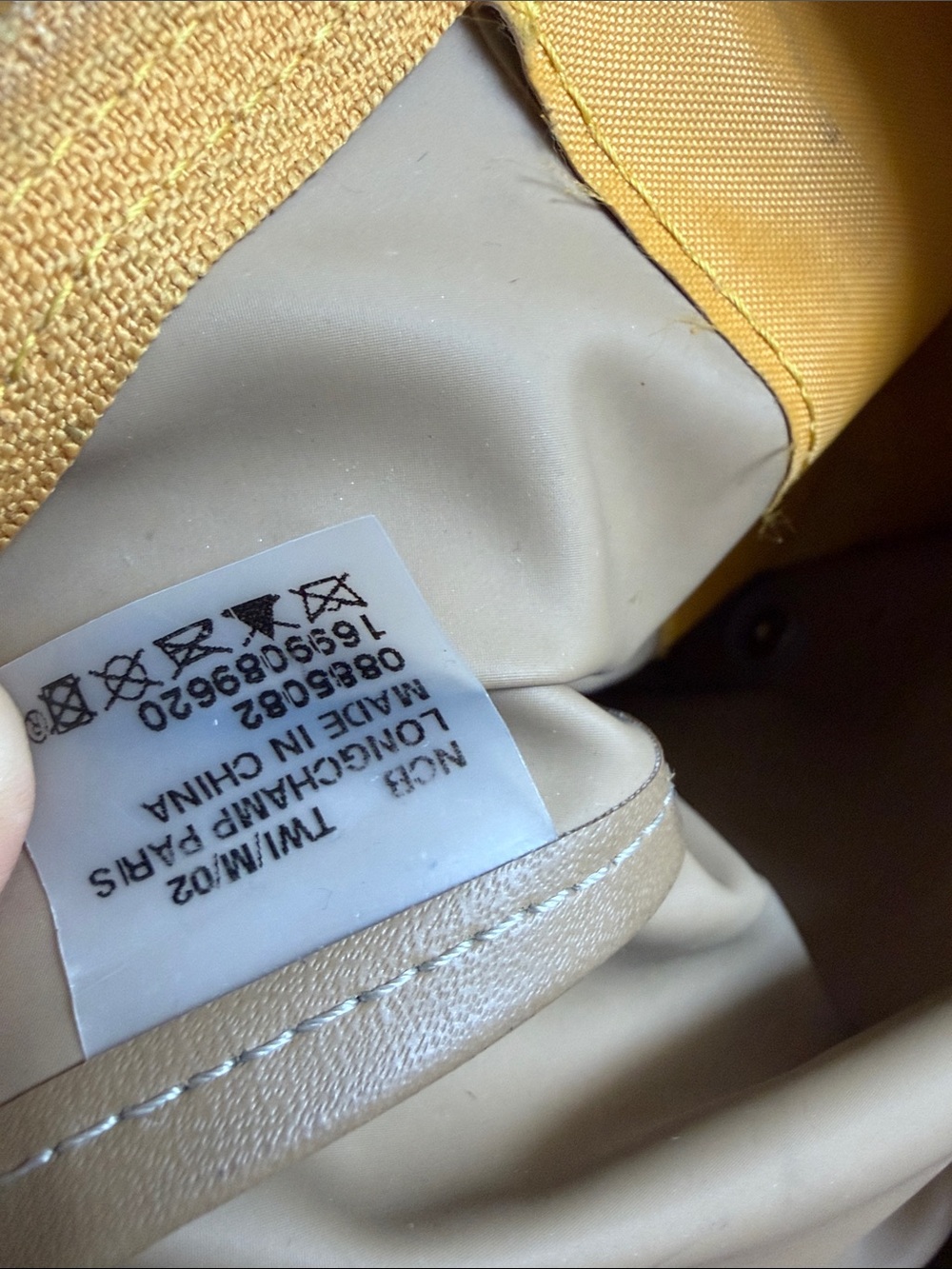 Longchamp Mustard Yellow Nylon Backpack with Brown Leather Flap - Picture 4 of 8